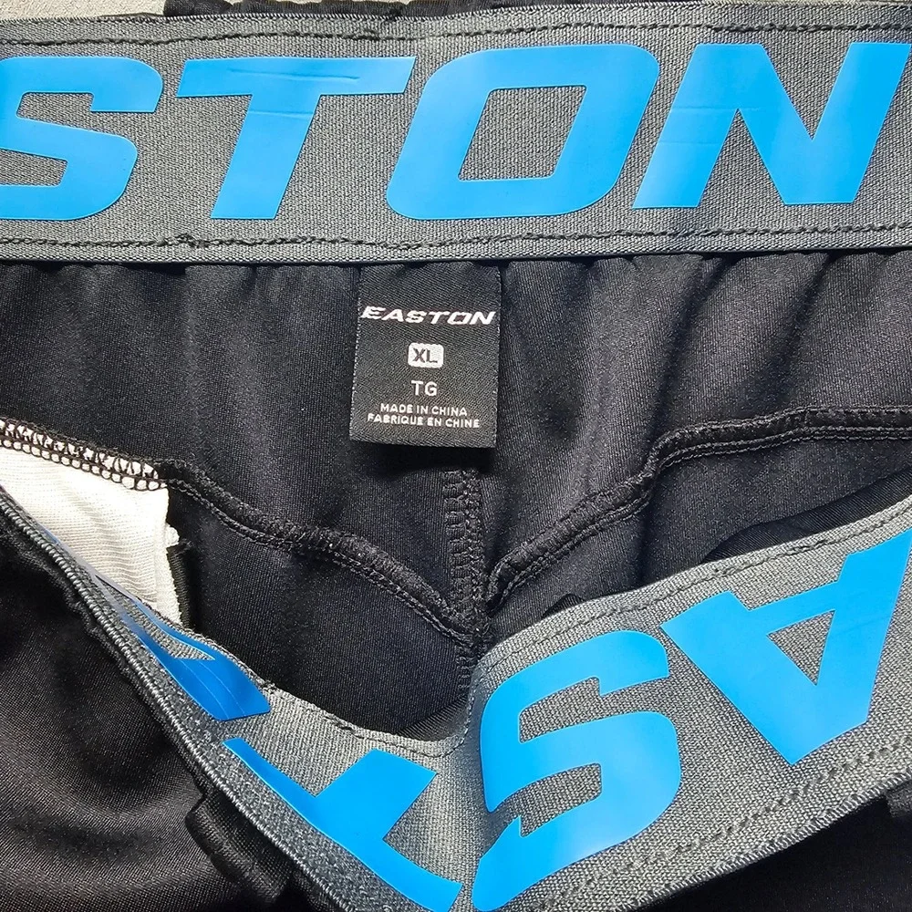 Easton‎ Mens XL Black Padded Baseball Sliding Pants Knicker Length Blue Logo